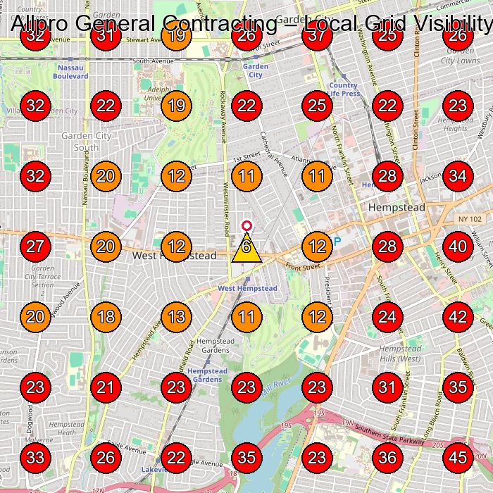 Allpro General Contracting GeoGrid visibility map for General Contractor in West Hempstead